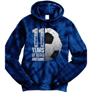 11 Year Old Soccer 11th Birthday Player Bday Party Tie Dye Hoodie