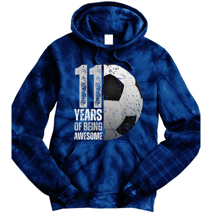 11 Year Old Soccer 11th Birthday Player Bday Party Tie Dye Hoodie