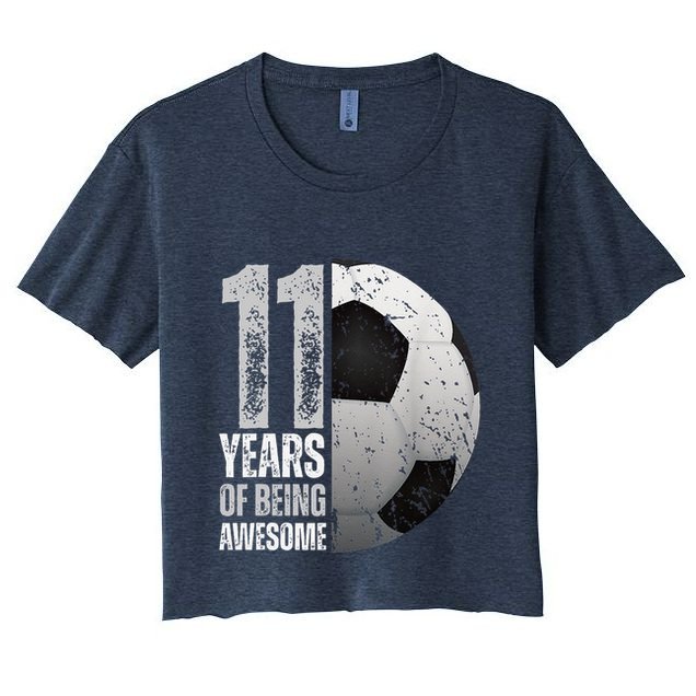 11 Year Old Soccer 11th Birthday Player Bday Party Crop Top