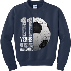 11 Year Old Soccer 11th Birthday Player Bday Party Kids Sweatshirt