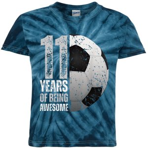 11 Year Old Soccer 11th Birthday Player Bday Party Kids Tie-Dye T-Shirt