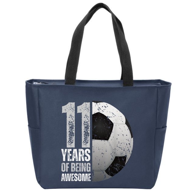 11 Year Old Soccer 11th Birthday Player Bday Party Zip Tote Bag