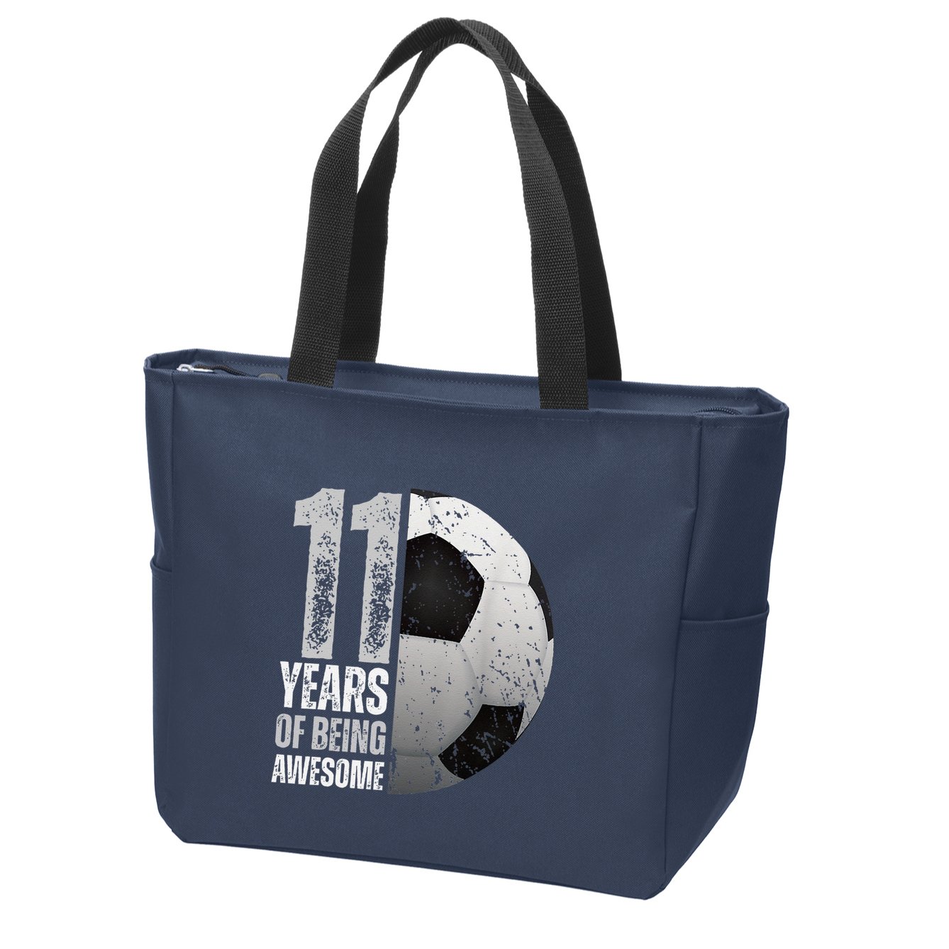 11 Year Old Soccer 11th Birthday Player Bday Party Zip Tote Bag