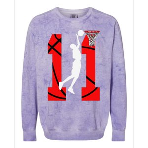 11 Years Old 11th Birthday Boy Basketball Lovers Colorblast Crewneck Sweatshirt