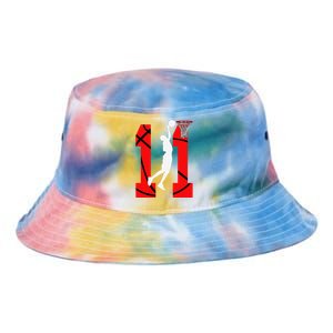 11 Years Old 11th Birthday Boy Basketball Lovers Tie Dye Newport Bucket Hat