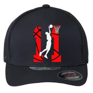 11 Years Old 11th Birthday Boy Basketball Lovers Flexfit Unipanel Trucker Cap