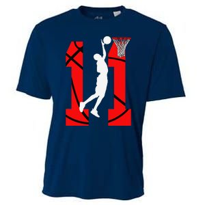 11 Years Old 11th Birthday Boy Basketball Lovers Cooling Performance Crew T-Shirt