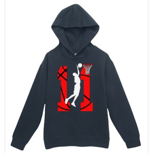 11 Years Old 11th Birthday Boy Basketball Lovers Urban Pullover Hoodie