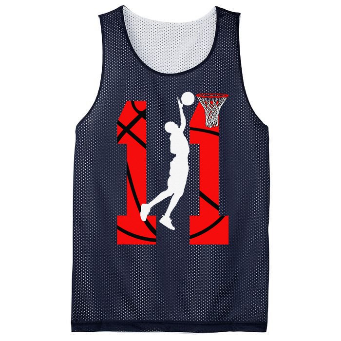 11 Years Old 11th Birthday Boy Basketball Lovers Mesh Reversible Basketball Jersey Tank