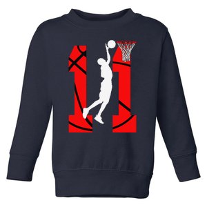 11 Years Old 11th Birthday Boy Basketball Lovers Toddler Sweatshirt