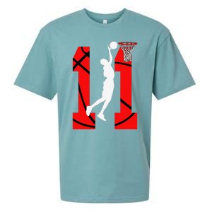 11 Years Old 11th Birthday Boy Basketball Lovers Sueded Cloud Jersey T-Shirt