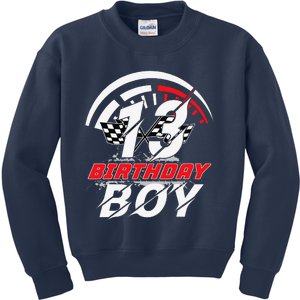 13 Year Old Race Car 13th Birthday Party Racing Pit Crew Kids Sweatshirt