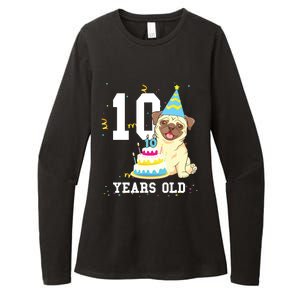 10 Years Old Birthday Pug Dog Lover Party Kids Boy Girl Womens CVC Long Sleeve Shirt