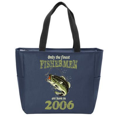 18 Year Old Fishing Fishermen Are Born In 2006 18th Birthday Zip Tote Bag