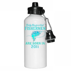 12 Years Old Fisherman Born In 2011 12th Birthday Aluminum Water Bottle