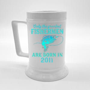 12 Years Old Fisherman Born In 2011 12th Birthday Beer Stein