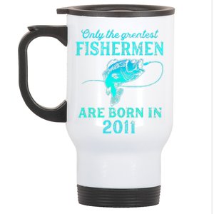 12 Years Old Fisherman Born In 2011 12th Birthday Stainless Steel Travel Mug