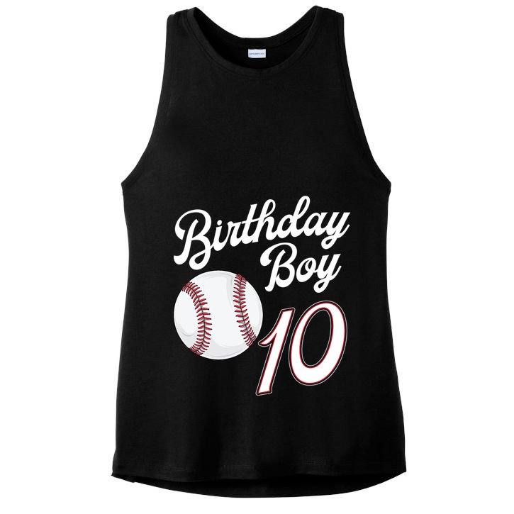 10 Years Old Baseball Themed 10th Birthday Party Sports Ladies PosiCharge Tri-Blend Wicking Tank