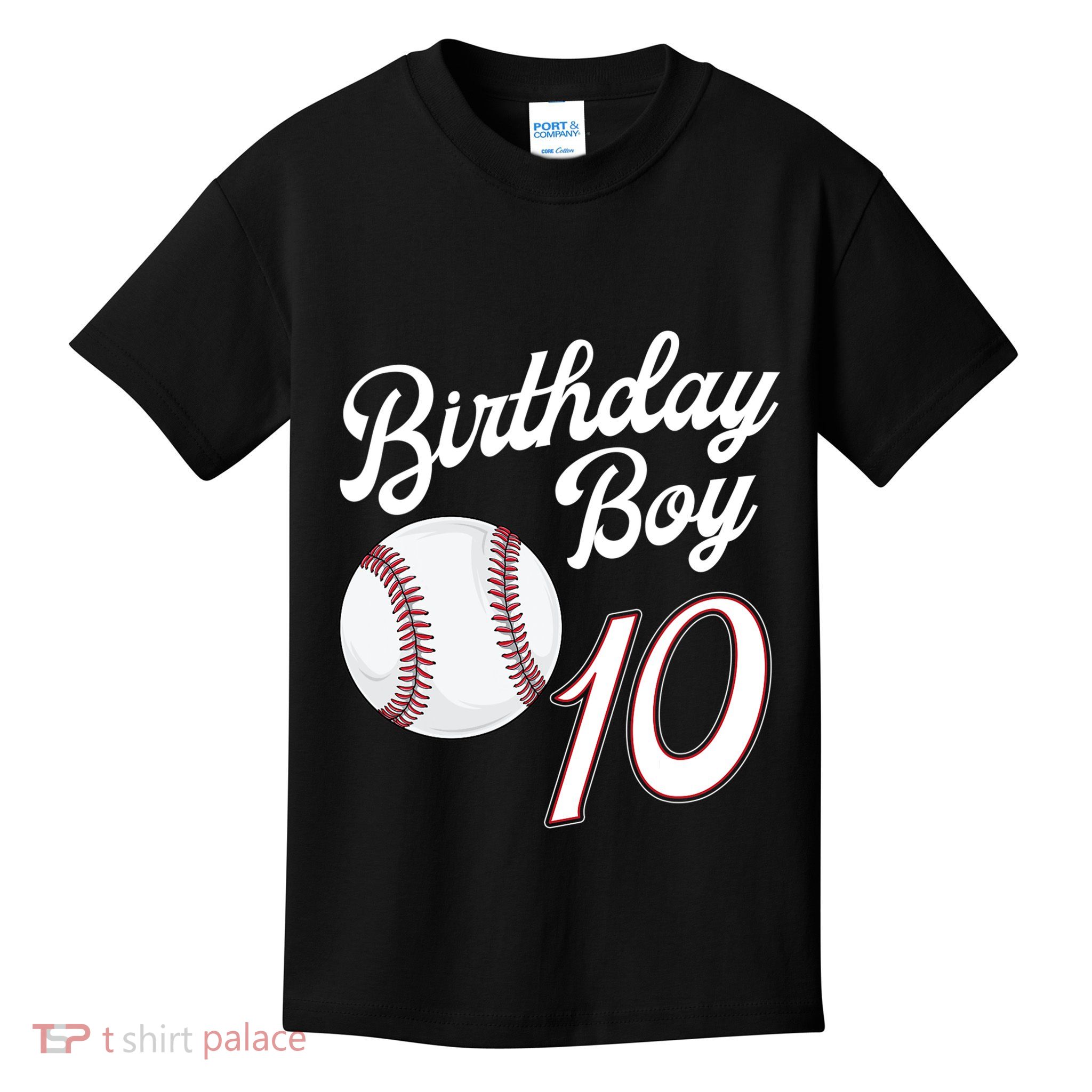 10 Years Old Baseball Themed 10th Birthday Party Sports Kids T-Shirt