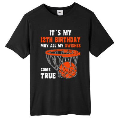 12 Year Old Happy 12th Birthday Basketball 12th Birthday Tall Fusion ChromaSoft Performance T-Shirt