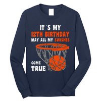 12 Year Old Happy 12th Birthday Basketball 12th Birthday Long Sleeve Shirt