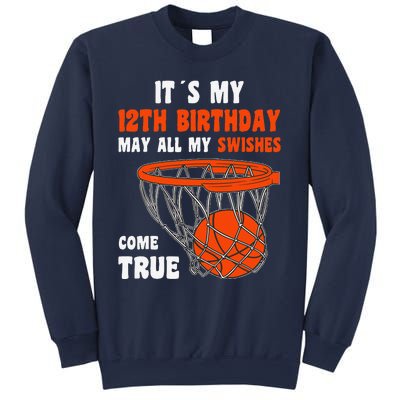 12 Year Old Happy 12th Birthday Basketball 12th Birthday Sweatshirt