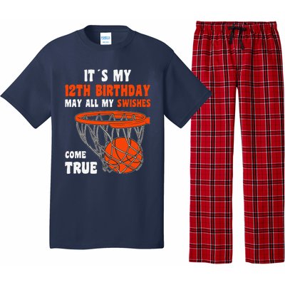 12 Year Old Happy 12th Birthday Basketball 12th Birthday Pajama Set