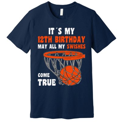 12 Year Old Happy 12th Birthday Basketball 12th Birthday Premium T-Shirt