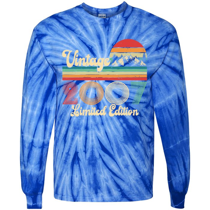 17 Year Old Retro Vintage 2007 Limited Edition 17th Birthday Gift Tie-Dye Long Sleeve Shirt