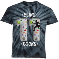 11 Year Old Rock Climbing 11th Birthday Adventures Climber Kids Tie-Dye T-Shirt