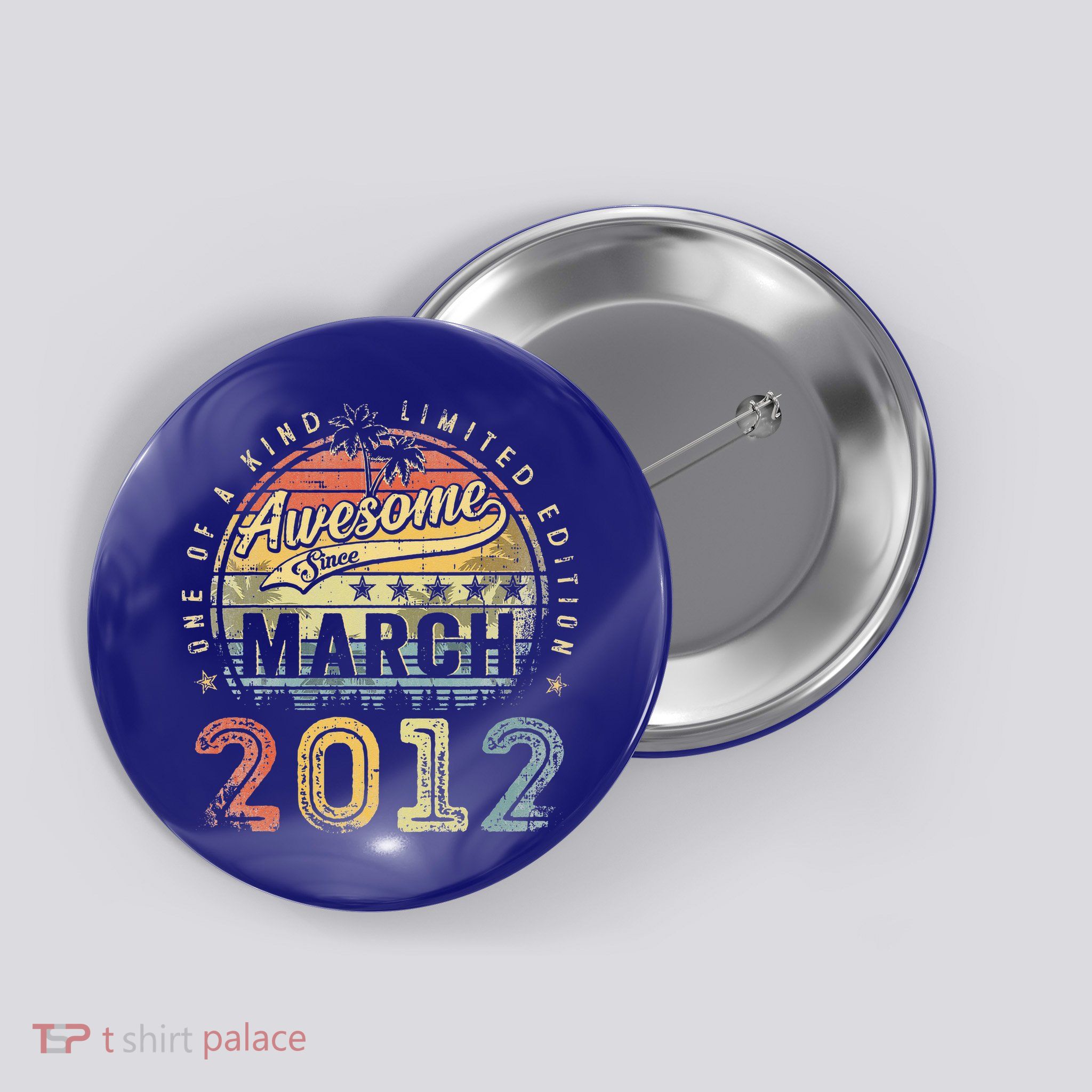 11 Year Old Awesome Since March 2012 11th Birthday Button