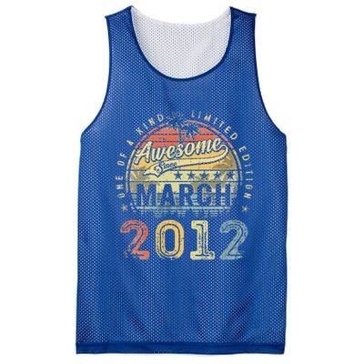 11 Year Old Awesome Since March 2012 11th Birthday Mesh Reversible Basketball Jersey Tank