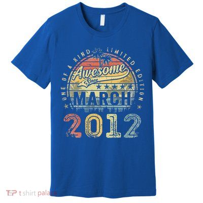 11 Year Old Awesome Since March 2012 11th Birthday Premium T-Shirt