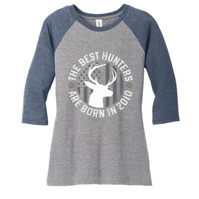 13 Year Old Deer Hunter Hunting 2010 13th Birthday Women's Tri-Blend 3/4-Sleeve Raglan Shirt