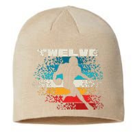 12 Year Old 12th Vintage Retro Football Birthday Party Sustainable Beanie