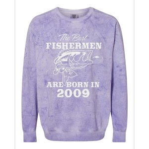 14 Year Old Fisherman Fishing 2009 14th Birthday Cute Colorblast Crewneck Sweatshirt