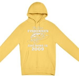 14 Year Old Fisherman Fishing 2009 14th Birthday Cute Premium Pullover Hoodie