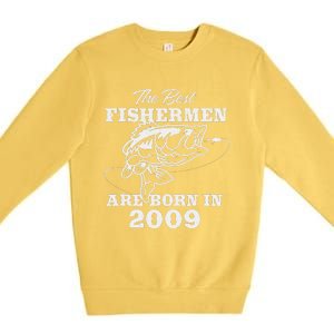 14 Year Old Fisherman Fishing 2009 14th Birthday Cute Premium Crewneck Sweatshirt