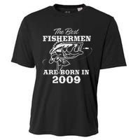 14 Year Old Fisherman Fishing 2009 14th Birthday Cute Cooling Performance Crew T-Shirt