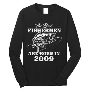 14 Year Old Fisherman Fishing 2009 14th Birthday Cute Long Sleeve Shirt