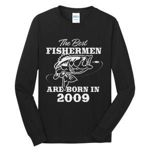 14 Year Old Fisherman Fishing 2009 14th Birthday Cute Tall Long Sleeve T-Shirt