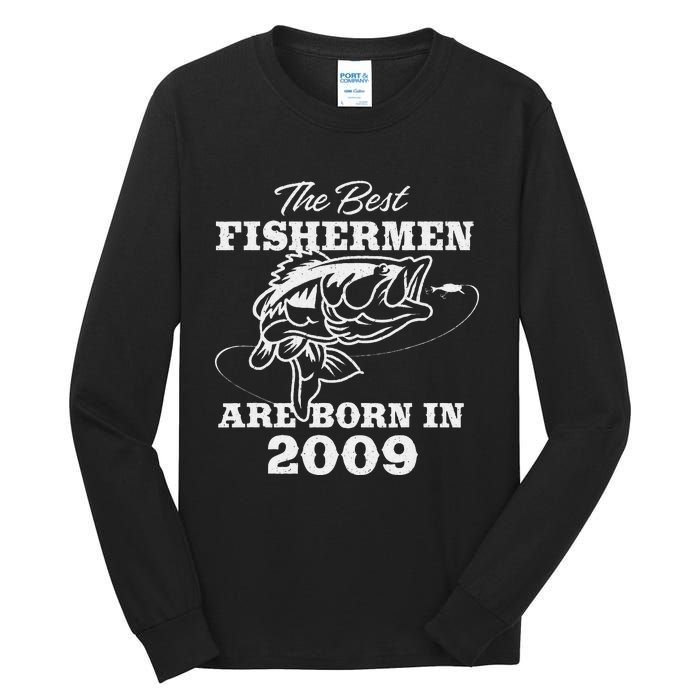 14 Year Old Fisherman Fishing 2009 14th Birthday Cute Tall Long Sleeve T-Shirt