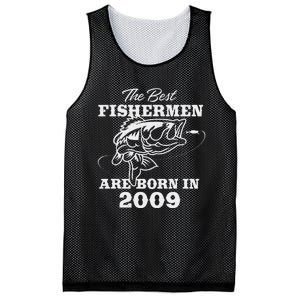 14 Year Old Fisherman Fishing 2009 14th Birthday Cute Mesh Reversible Basketball Jersey Tank