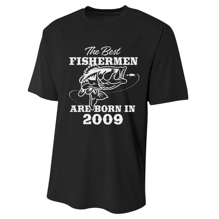 14 Year Old Fisherman Fishing 2009 14th Birthday Cute Performance Sprint T-Shirt