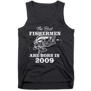 14 Year Old Fisherman Fishing 2009 14th Birthday Cute Tank Top