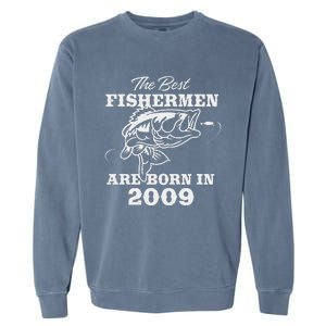 14 Year Old Fisherman Fishing 2009 14th Birthday Cute Garment-Dyed Sweatshirt