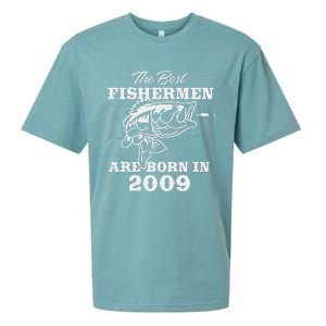 14 Year Old Fisherman Fishing 2009 14th Birthday Cute Sueded Cloud Jersey T-Shirt