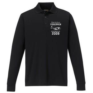 14 Year Old Fisherman Fishing 2009 14th Birthday Gift Performance Long Sleeve Polo