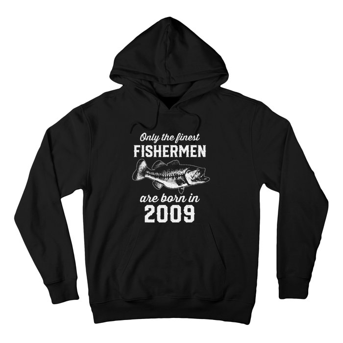 14 Year Old Fisherman Fishing 2009 14th Birthday Gift Hoodie