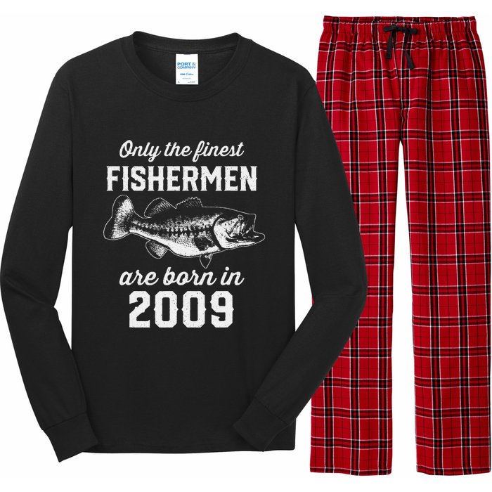 14 Year Old Fisherman Fishing 2009 14th Birthday Gift Long Sleeve Pajama Set